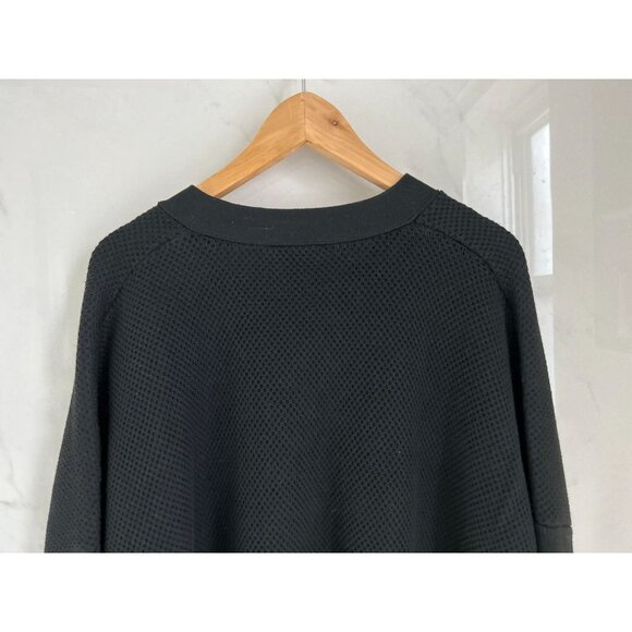 NATORI Knitted Cotton V-Neck Sweater Tunic Knitted Textured Black Size XLarge - Picture 6 of 10